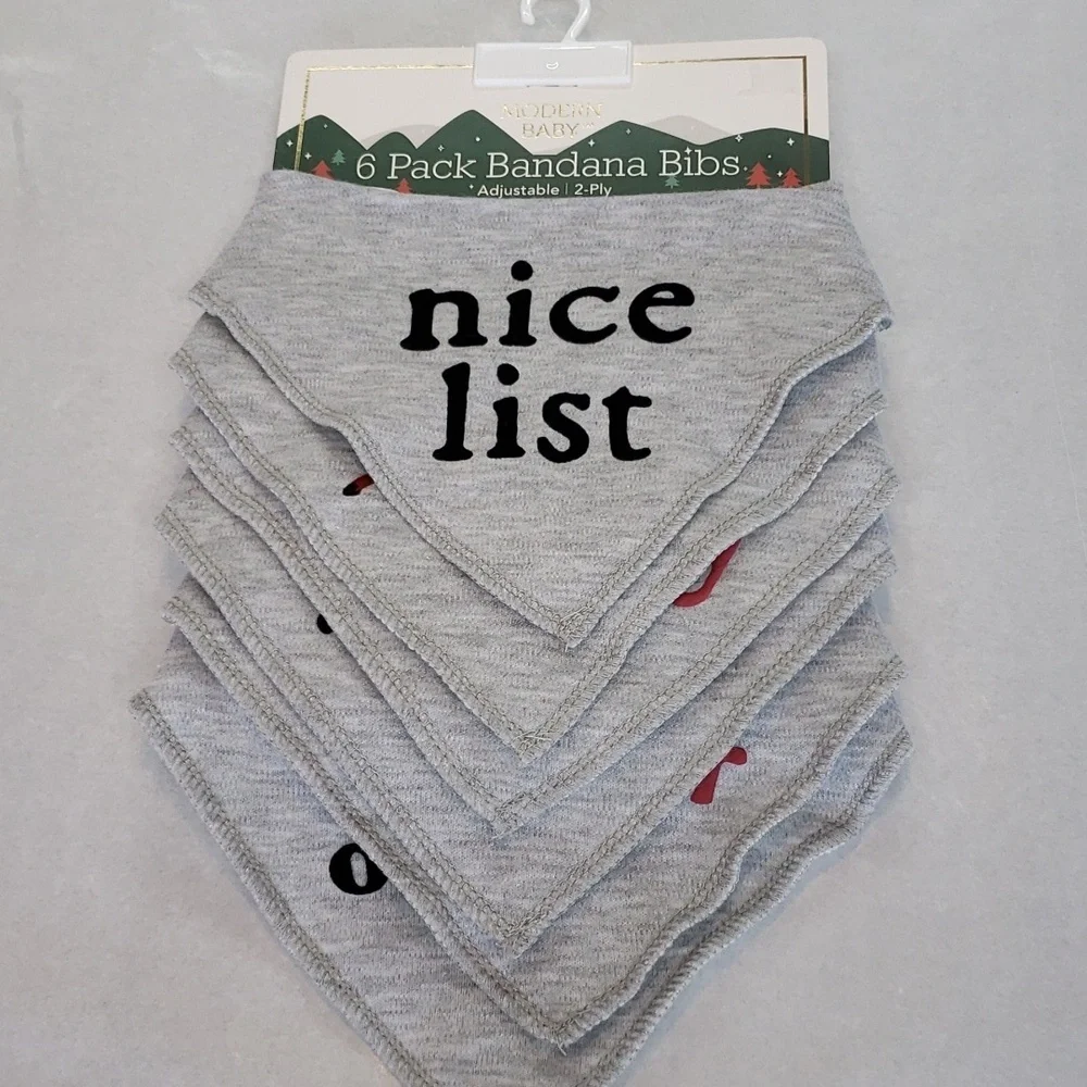 Modern Baby NWT 6-pack Holiday Bandana Bibs